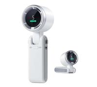 JOPWUE Ventilateur portable 3 en 1 pliable turbo haute vitesse, écran LED, batterie 3600 mAh, réglable à 180°, 5 engrenages de vent, rechargeable par USB, petit ventilateur à main pour voyage