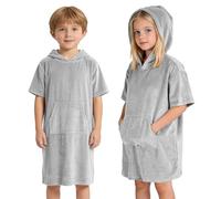 JORAKI Poncho de Bain Enfant, Peignoir Enfant en Coton, Serviette Poncho Légère pour Plage et Surf, Cape de Bain Absorbant Chaud avec Poche et Capuche Sortie de Bain pour Fille Garçon Adolescent