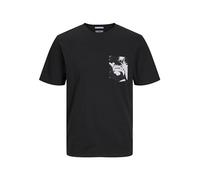 JACK & JONES Joraruba Convo Pocket Tee SS Crew Neck T-Shirt, Noir, M Homme