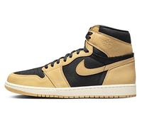Jordan 1 Retro High OG pour homme, noir/doré métallisé, noir 2020 (555088 032), Vachetta Marron clair/noir/voile, 42.5 EU
