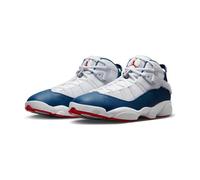 Jordan 322992-012 Chaussures de basket-ball à 6 anneaux pour homme, Blanc/rouge université/gris acier clair/bleu véritable, 38.5 EU