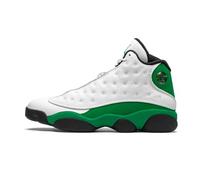 Jordan Air Retro 13 Chaussures de basket-ball pour homme, Blanc/noir-vert porte-bonheur, 43 EU