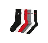 Jordan Chaussettes gris chiné / rouge / noir / blanc, Taille 37,5-40