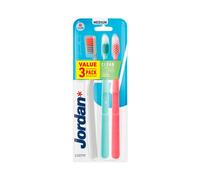 Jordan Clean Smile Toothbrushes | Lot de 3 brosses à dents moyennes pour une hygiène bucco-dentaire parfaite
