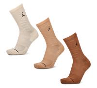 Jordan Crew 3 Pack Unisexe - Chaussettes, Marron - Taille 39 - 42 - Coton Brown 39 - 42