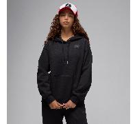 Jordan Flight Fleece Women's Satin-Lined Pullover Hoodie Black/Dark Smoke Grey - XS