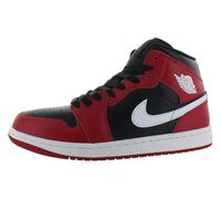 Jordan Homme 1 Mid Black/White-Gym Red (DQ8426 061), noir, rouge, blanc, 42 EU