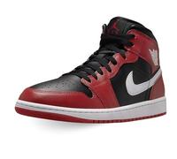 Jordan Homme 1 Mid Black/White-Gym Red (DQ8426 061), noir, rouge, blanc, 43 EU