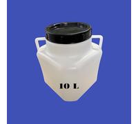 Jordan & Jordan - Bidon Plastique 10 litres avec Large Ouverture (Ø13,5 cm) - Stockage Alimentaire et Eau Potable - Poignée Ergonomique et Couvercle Hermétique - Léger et Résistant