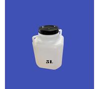 Jordan & Jordan - Bidon Plastique 5 litres avec Large Ouverture - Stockage Alimentaire et Eau Potable - Haute Résistance et Étanchéité - Couvercle à Visser