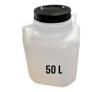 Jordan & Jordan - Bidon Plastique 50 litres - Récipient de Stockage Robuste - Hauteur 52 cm, Ø 22 cm, Couvercle à Visser - pour Eau, Aliments Secs, Déchets, Liquides Techniques