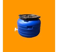 Jordan & Jordan - FUT Plastique 100 litres avec Couvercle à Visser et Robinet - Stockage Eau, Aliments, Huiles, Solides - Baril Alimentaire - Haute Résistance et Durabilité