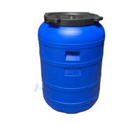 Jordan & Jordan - Fût Plastique 200L PEHD - Couvercle à Visser + Robinet - Grande Capacité Alimentaire - Eau, Huiles, Solide - Certifié sans BPA