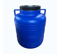 Jordan & Jordan - Fût Plastique Alimentaire 60L PEHD - Ouverture Totale, Couvercle à Visser - Fermentation, Eau, Huiles - Certifié Alimentaire sans BPA