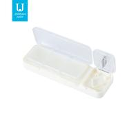 JORDAN&JUDY Boîte à Pilules Compacte Portable avec Coupe-Comprimés - Rangement Quotidien 1 pc Blanc