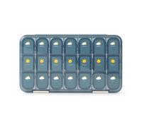 JORDAN&JUDY Boîte de Rangement de Pilules Hebdomadaire Portable et Hermétique Grande Capacité Distributeur de Médicaments 21 Compartiments - Bleu