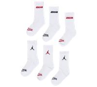 Jordan Kids Crew 6 Pack Unisexe - Chaussettes, Blanc - Taille 27 - 30 White 27 - 30