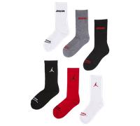 Jordan Kids Crew 6 Pack Unisexe - Chaussettes, Rouge - Taille 35 - 38 Red 35 - 38
