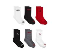 Jordan Kids Crew 6 Pack Unisexe - Chaussettes, Rouge - Taille 39 - 42 Red 39 - 42