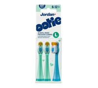 Jordan* ® Otie Lot de 3 têtes de rechange pour brosse à dents soniques pour enfants de 3 ans et plus | Têtes de brosse à dents douces et précises | Grandes recharges de brosse à dents électrique pour