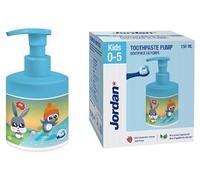 Jordan ® | Pompe à dentifrice pour enfants | Dentifrice sur distributeur à pompe équivalent à 3 tubes ordinaires | Solution innovante et pratique | Fraise | 0-5 ans | 500 ppm | 150 ml