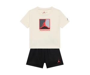 Jordan Set 'BRK' ivoire / gris / rouge clair / noir, Taille 104-110