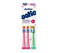 Jordan* ® | Têtes de Rechange Brosse à Dents Électrique Enfant OOTIE | Poils Souples Enfants 3+ | Nettoyage Doux et Précis | Grandes Têtes de Rechange | Rose & Vert | Lot de 3