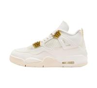 Jordan WMNS Air 4 Retro Chaussures de course pour femme, Voile/doré métallisé-noir, 9 UK (11.5 US)