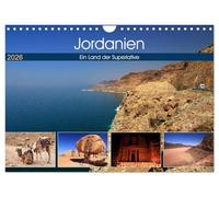 Jordanien - Ein Land der Superlative (Wandkalender 2026 DIN A4 quer), CALVENDO Monatskalender: Einzigartiger Mix aus Natur und Kultur