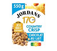 JORDANS - Céréales Gourmandes au Chocolat au Lait, Croquant et Savoureux pour le Petit-Déjeuner (Boîte 550g) - Lot de 4 - vendu par Lot