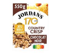 JORDANS - Céréales Petit Déjeuner, Country Crisp Chocolat Noir Savoureux, 550g - Lot De 4