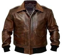 Jorde Calf Blouson aviateur aviateur A2 Flying Tiger WWII Aviator Aviator Blouson aviateur en cuir véritable Blouson aviateur Aviateur Blouson aviateur Blouson aviateur vintage, Veste en cuir A2 Tan,