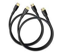 Jorenca 8K/4K câble HDMI 2m*2pcs(HDMI 2.1,8k@60hz,48gbps&4k@120hz,18gbps) ultra rapide plaqué connecteur,retour Audio Ethernet,vidéo 8K/4k,Full hd1080p,3D-compatible HDTV,Blu-Ray,PC,Xbox,PS3/4/5/9,etc