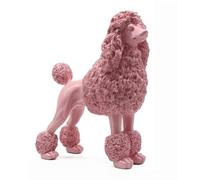 JoResona Statue de caniche rose, sculpture de chien debout, décoration d'intérieur, décoration en résine pour bureau, salon, chambre à coucher, étagères