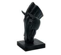 JoResona Vase tête de cheval, statue de cheval noir, vase à fleurs en résine, vase décoratif minimaliste pour jardin, terrasse, salon, cadeau élégant