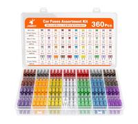 JOREST 360Pcs Fusible Voiture Set, 160 Mini Fusible Auto + 90 Moyenne Fusible Automobile + 50 Micro+ 60 Micro2 + Extracteur - pour Voiture/RV/Camion/Moto (2A 3A 5A 7.5A 10A 15A 20A 25A 30A 35A 40A)