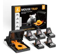 JOREST 6pcs Piege A Souris, Petit Piège À Rats pour La Maison, Tapetteà Souris pour L'intérieur Et L'extérieur, Piege Souris Et Attrape Tuer Rapideme, Nasse A Rat Et De Réutilisables