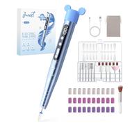 JOREST Lime a Ongle Electrique Professionnelle, Ponceuse pour Ongles Sans Fil, Pieds Pédicure , 13 en 1 Kit Manucure, 35000 RPM, Écran LCD, Convient Aux Débutants, Portable et Rechargeable, Aqua Blue