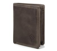 JOREY Portefeuille fin pour homme en cuir véritable - Petit portefeuille au format portrait avec protection RFID - Portefeuille compact en cuir lavé, taupe, s, Décontracté