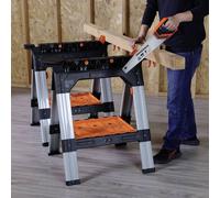 JORGENSEN 99215 Établi pliant (l x H x P) 860 x 780 x 127 mm orange, noir