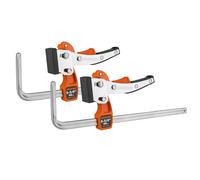 JORGENSEN Lot de 2 Serre-Joints à Cliquet pour Rail de Guidage, avec Mécanisme de Verrouillage, Force de Serrage Maximale 181 kg, Ouverture Maximale 168 mm