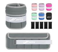 JORICY Paire de poids de cheville réglables pour femmes, hommes et enfants, 0,5 à 4,5 kg, sangles de poids de jambe pour yoga, marche, course, aérobic, gym, gris