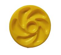 JORISELECTION Assiette A Huitres 6 Compartiments JAUNE +1 Pour Le Citron, Sauce. Fabrication Française Diamètre 20 Cm Couleur JAUNE