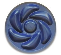 JORISELECTION Assiettes A Huitres BLEU NUIT 6 Compartiments +1 Pour Le Citron, Sauce. Fabrication Française Diamètre 20 Cm