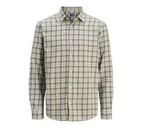 JACK & JONES Check Shirt Jorjoshua Ls Ln Chemise à Carreaux en Flanelle, Beige foncé, L Hommes
