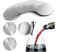 JORMFTTE 50 Disques Verseur de Vin, anti-goutte en aluminium, disque flexible pour restaurants, hôtels et bars Label