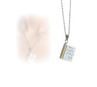 Jormftte Collier avec pendentif en forme de livre My Little Star pour fille, pendentif rabattable gravé avec 6 pages, en acier inoxydable, cadeau d'anniversaire et de Noël
