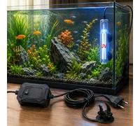 JOROBURO Lampe Propre pour Aquarium, Mini Lampe Submersible Désinfectante UV 3 W avec Minuterie, Lampe de Nettoyage Transparente et étanche pour étang, Piscine, Intérieur (Prise UE 3W)