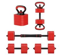 JOROTO Ensemble d'Haltères Réglables 10KG 4-en-1 - Haltères, Barre, Kettlebell et Support de Pompes avec 8x1,25KG en Sable de Fer, Poignée Anti-Dérapante, Compact pour Home Gym, Musculation & Fitness