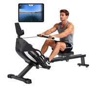 JOROTO JR20 Rameur d'appartement Pliable 16 niveaux magnétique silencieux avec Bluetooth LCD Écran multifonctionnel Capacité 135KG